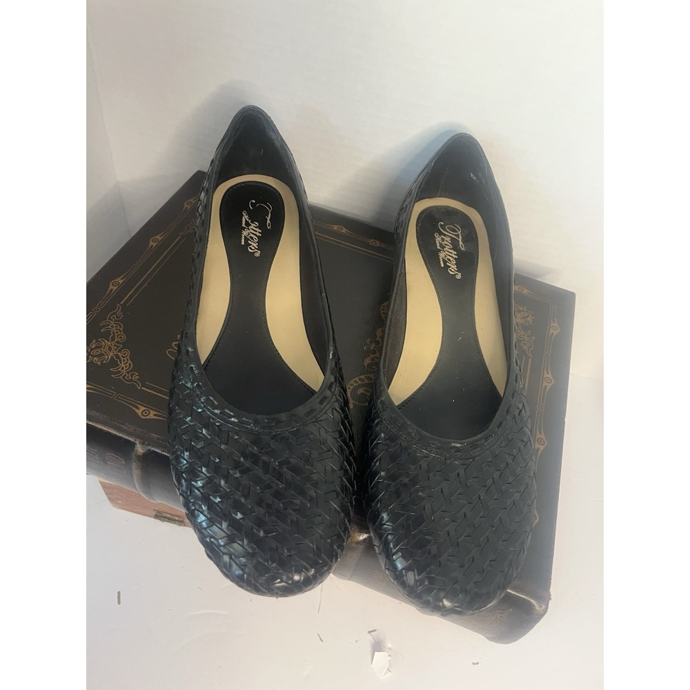 Trotters Black Leather Woven Loafers 8.5 N (Narrow) Women's Flat Shoes - Picture 4 of 4
